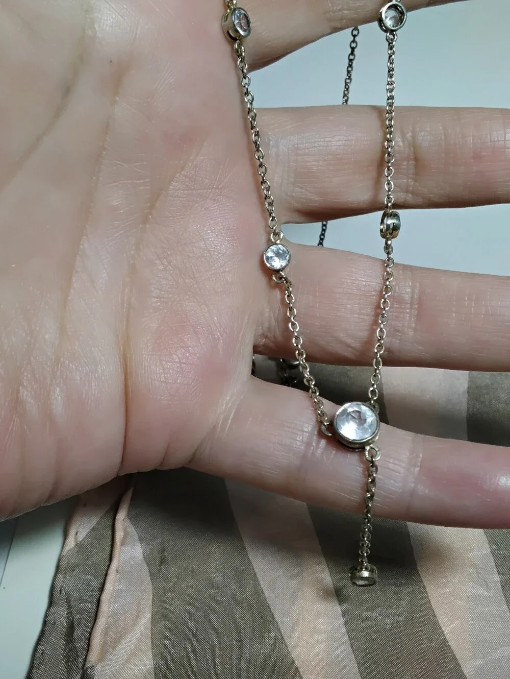 925 Silver Pale Blue Stone Necklace